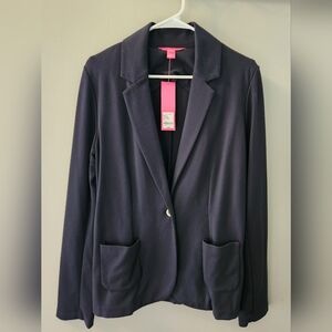 NWT Lilly Pulitzer Braylee Blazer Large Black Onyx Business Professional Chic